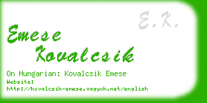 emese kovalcsik business card